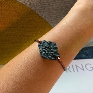Delicate Copper Lotus Bracelet-Bangle